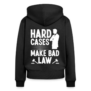Les cas difficiles d’avocat font un mauvais avocat avocat - Sweat à capuche zippé Premium bio Femme - noir - Dos - Julia (174cm)