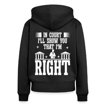 Avocat malade montrer que im droit avocat juriste - Sweat à capuche zippé Premium bio Femme - noir - Dos - Julia (174cm)