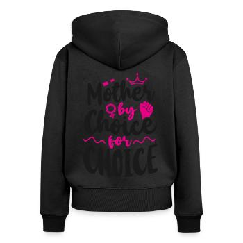 Feminist Mother By Choice For - Frauen Premium Bio Zip Hoodie - Schwarz - Hinten - Julia (174cm)