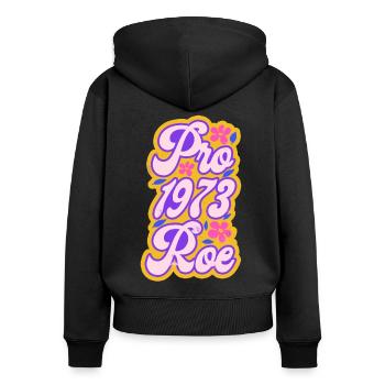 Féministe Pro 1973 Roe - Sweat à capuche zippé Premium bio Femme - noir - Dos - Julia (174cm)