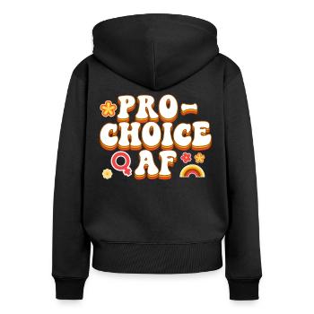 Féministe Pro-Choice Af - Sweat à capuche zippé Premium bio Femme - noir - Dos - Julia (174cm)