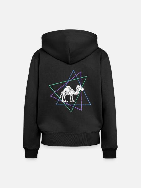 Dromedar - Frauen Premium Bio Zip Hoodie - Schwarz
