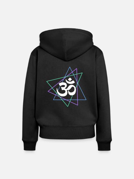 Meditation - Frauen Premium Bio Zip Hoodie - Schwarz