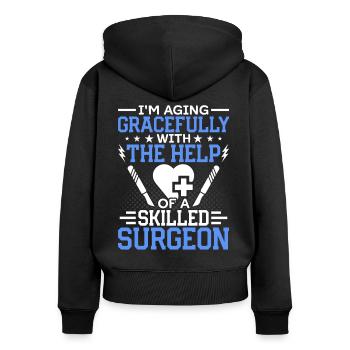 Erfahrener Plastischer Chirurg Chirurgischer - Frauen Premium Bio Zip Hoodie - Schwarz - Hinten - Julia (174cm)