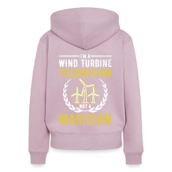 Windkraftanlagentechniker Windmühle Erneuerbare - Frauen Premium Bio Zip Hoodie - Altrosa - Hinten - Julia (174cm)
