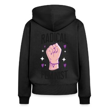 Feminist Radical Feminist - Women's Premium Organic Zip Hoodie - black - Back - Julia (174cm)