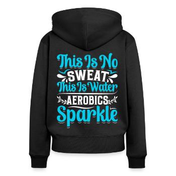 Aerobic Exercise Designs - Frauen Premium Bio Zip Hoodie - Schwarz - Hinten - Julia (174cm)