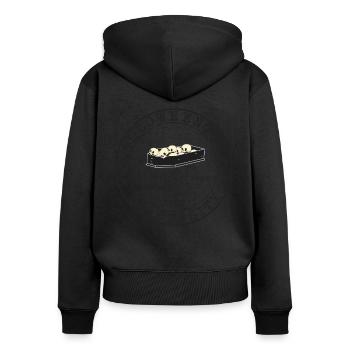 Gruseliges Halloween-Town-Design: Salem University - Frauen Premium Bio Zip Hoodie - Schwarz - Hinten - Julia (174cm)