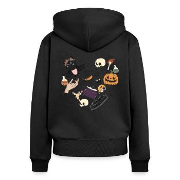 Trick or Treat in Salem 1692 Halloween Heart - Women's Premium Organic Zip Hoodie - black - Back - Julia (174cm)