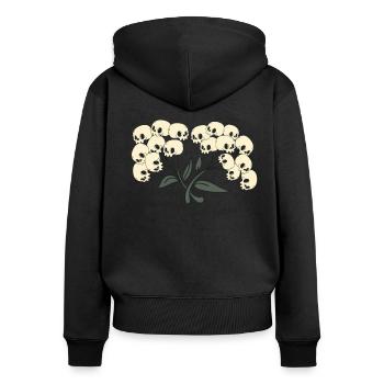 Design vintage d’Halloween « Never Trust The Living » - Sweat à capuche zippé Premium bio Femme - noir - Dos - Julia (174cm)