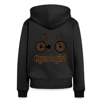 Cycologist Bike Design: Retro Vintage for Bikers - Women's Premium Organic Zip Hoodie - black - Back - Julia (174cm)