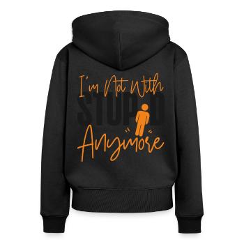 Happy Divorce Party I'm Not With - Women's Premium Organic Zip Hoodie - black - Back - Julia (174cm)