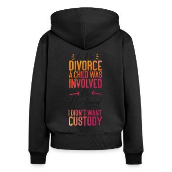 Happy Divorce Party dans mon divorce - Sweat à capuche zippé Premium bio Femme - noir - Dos - Julia (174cm)