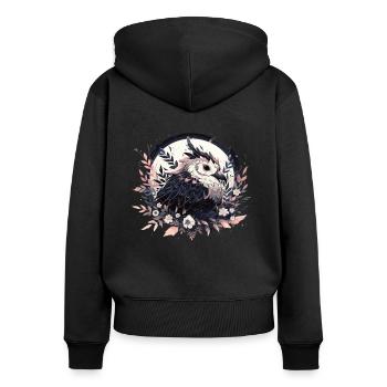 Bird Birds Bird Head Bird Animals Nature - Women's Premium Organic Zip Hoodie - black - Back - Julia (174cm)