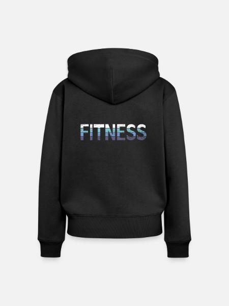 Fitness - Frauen Premium Bio Zip Hoodie - Schwarz