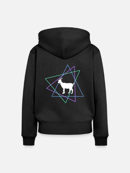Ziege - Frauen Premium Bio Zip Hoodie - Schwarz