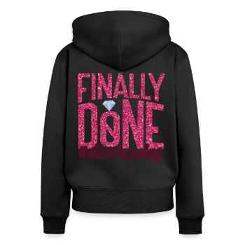 Happy Divorce Party Finally Done - Frauen Premium Bio Zip Hoodie - Schwarz - Hinten - Julia (174cm)