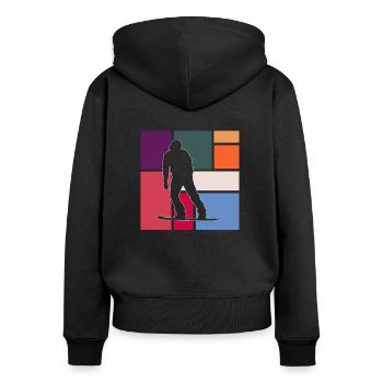 Planche à neige - Sweat à capuche zippé Premium bio Femme - noir - Dos - Julia (174cm)