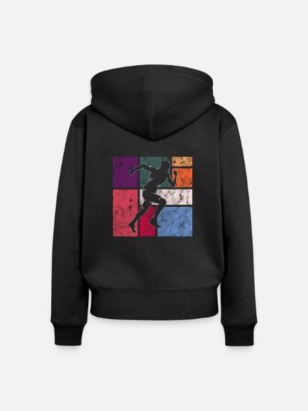 Joggen - Frauen Premium Bio Zip Hoodie - Schwarz