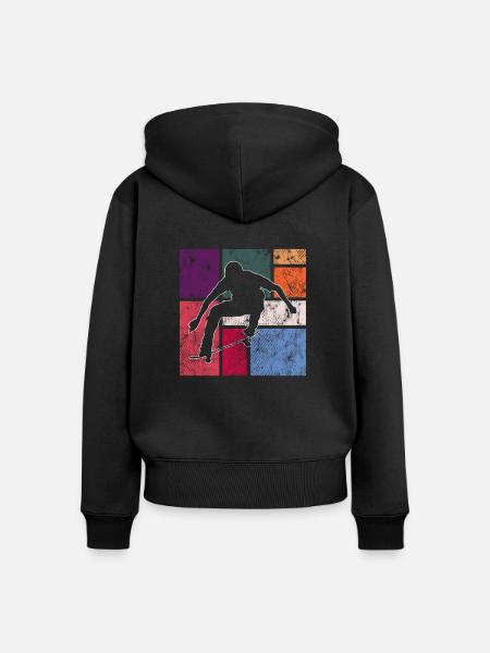Skating - Frauen Premium Bio Zip Hoodie - Schwarz