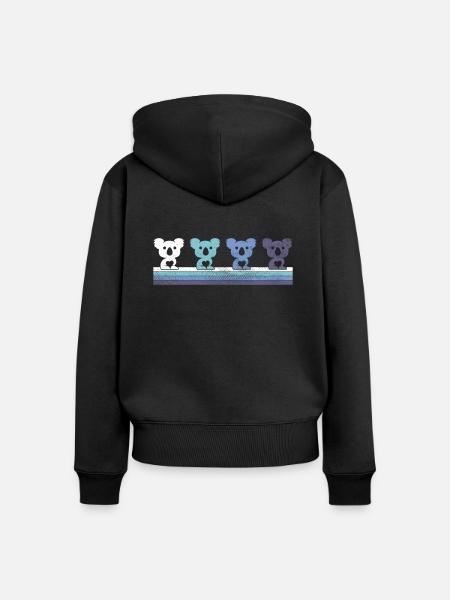 Koala - Frauen Premium Bio Zip Hoodie - Schwarz