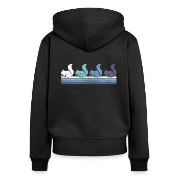 Écureuil - Sweat à capuche zippé Premium bio Femme - noir - Dos - Julia (174cm)