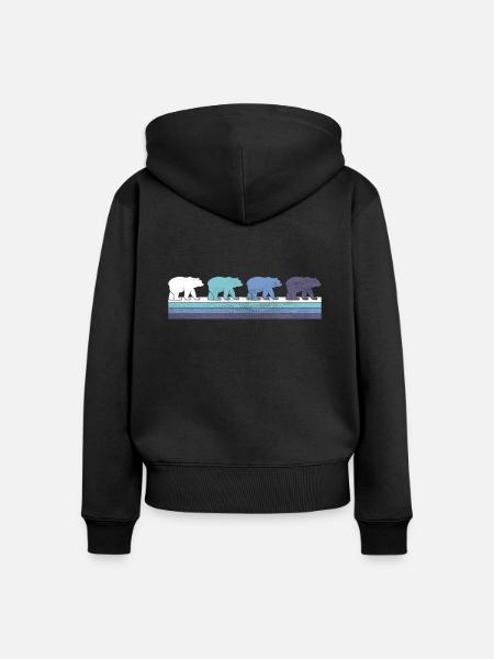 Bär - Frauen Premium Bio Zip Hoodie - Schwarz