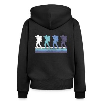 Fotografie - Frauen Premium Bio Zip Hoodie - Schwarz - Hinten - Julia (174cm)