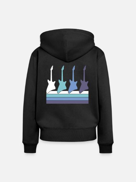 Rock - Frauen Premium Bio Zip Hoodie - Schwarz
