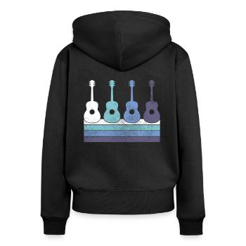 Guitare - Sweat à capuche zippé Premium bio Femme - noir - Dos - Julia (174cm)