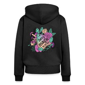 Bezauberndes Halloween-Hexen Design für Frauen - Frauen Premium Bio Zip Hoodie - Schwarz - Hinten - Julia (174cm)