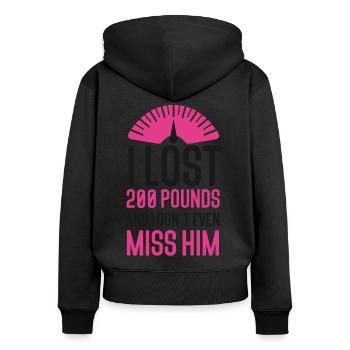 Happy Divorce Party I Lost 200 - Women's Premium Organic Zip Hoodie - black - Back - Julia (174cm)