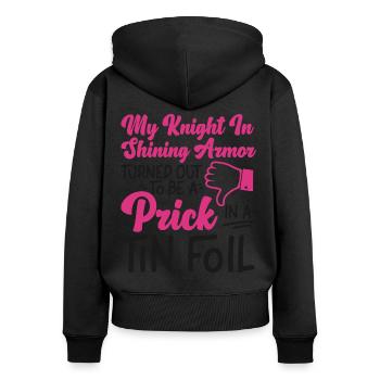 Happy Divorce Party My Knight In - Frauen Premium Bio Zip Hoodie - Schwarz - Hinten - Julia (174cm)