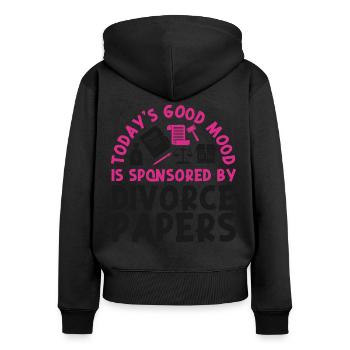 Happy Divorce Party Today's Good - Frauen Premium Bio Zip Hoodie - Schwarz - Hinten - Julia (174cm)