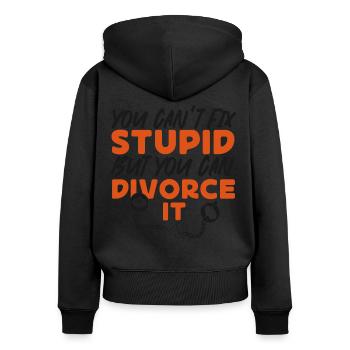Happy Divorce Party You Can't Fix - Frauen Premium Bio Zip Hoodie - Schwarz - Hinten - Julia (174cm)