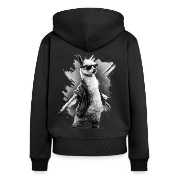 Dancing Llama Llamas Alpaca Animal Gift Idea - Women's Premium Organic Zip Hoodie - black - Back - Julia (174cm)