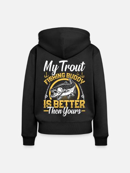 Funny Fishing Men Women - Frauen Premium Bio Zip Hoodie - Schwarz