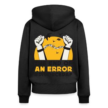Happy Divorce Party The End Of An - Frauen Premium Bio Zip Hoodie - Schwarz - Hinten - Julia (174cm)