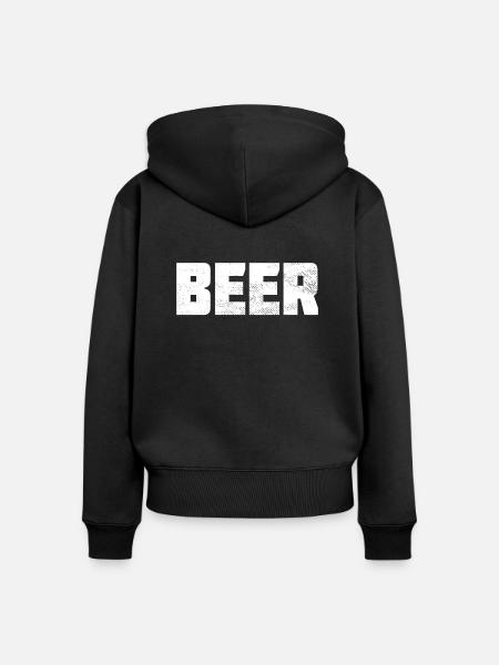 Bier - Frauen Premium Bio Zip Hoodie - Schwarz