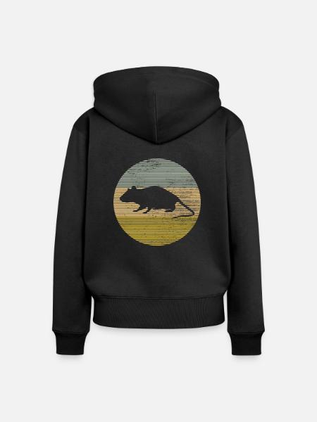 Maus - Frauen Premium Bio Zip Hoodie - Schwarz