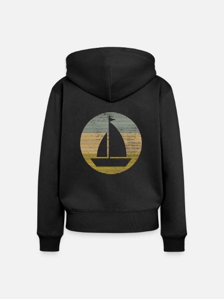 Segeln - Frauen Premium Bio Zip Hoodie - Schwarz