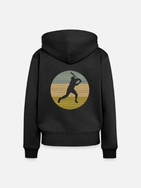 Baseball - Frauen Premium Bio Zip Hoodie - Schwarz