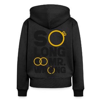 Happy Divorce Party So Long Mr. - Frauen Premium Bio Zip Hoodie - Schwarz - Hinten - Julia (174cm)