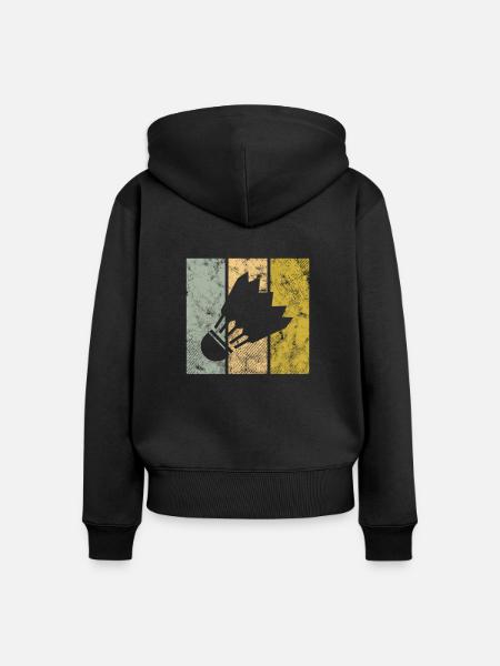 Badminton - Frauen Premium Bio Zip Hoodie - Schwarz
