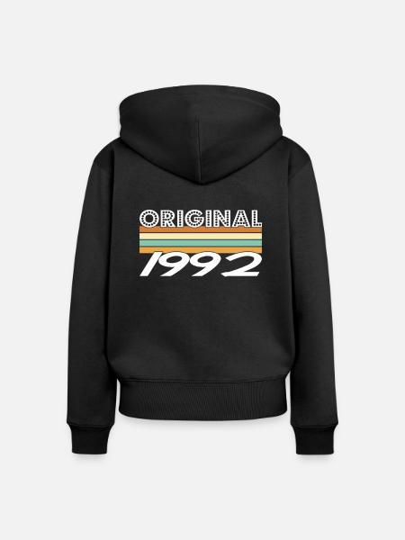 Original 1992 - Frauen Premium Bio Zip Hoodie - Schwarz