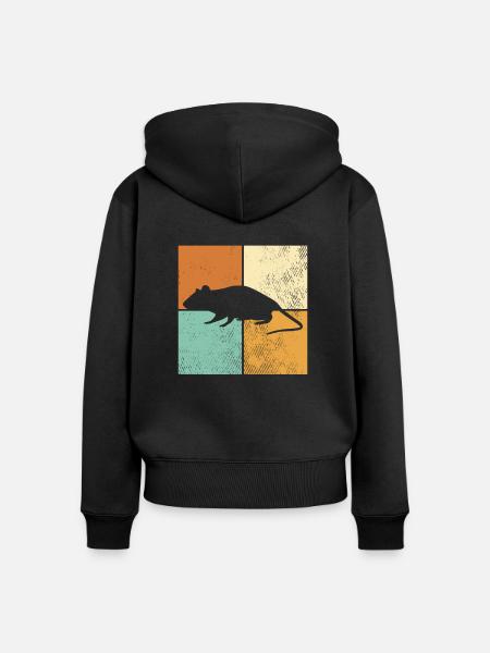 Maus - Frauen Premium Bio Zip Hoodie - Schwarz