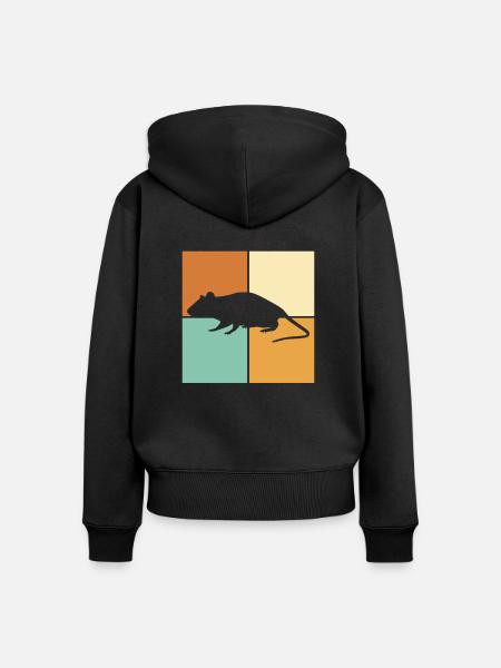 Maus - Frauen Premium Bio Zip Hoodie - Schwarz