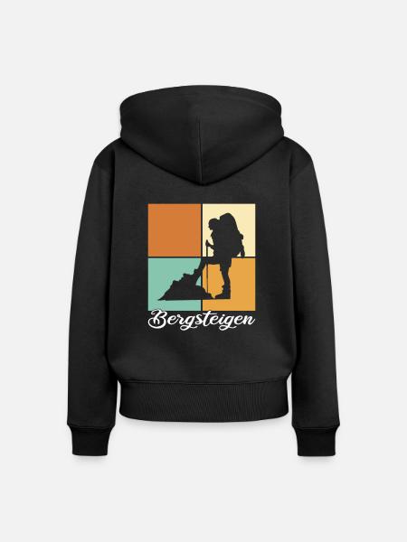 Bergsteigen - Frauen Premium Bio Zip Hoodie - Schwarz