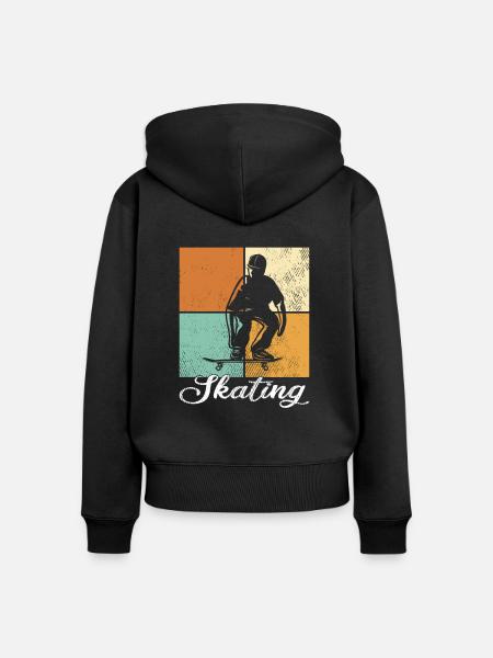 Skating - Frauen Premium Bio Zip Hoodie - Schwarz