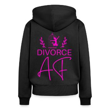 Happy Divorce Party Divorce Af - Women's Premium Organic Zip Hoodie - black - Back - Julia (174cm)